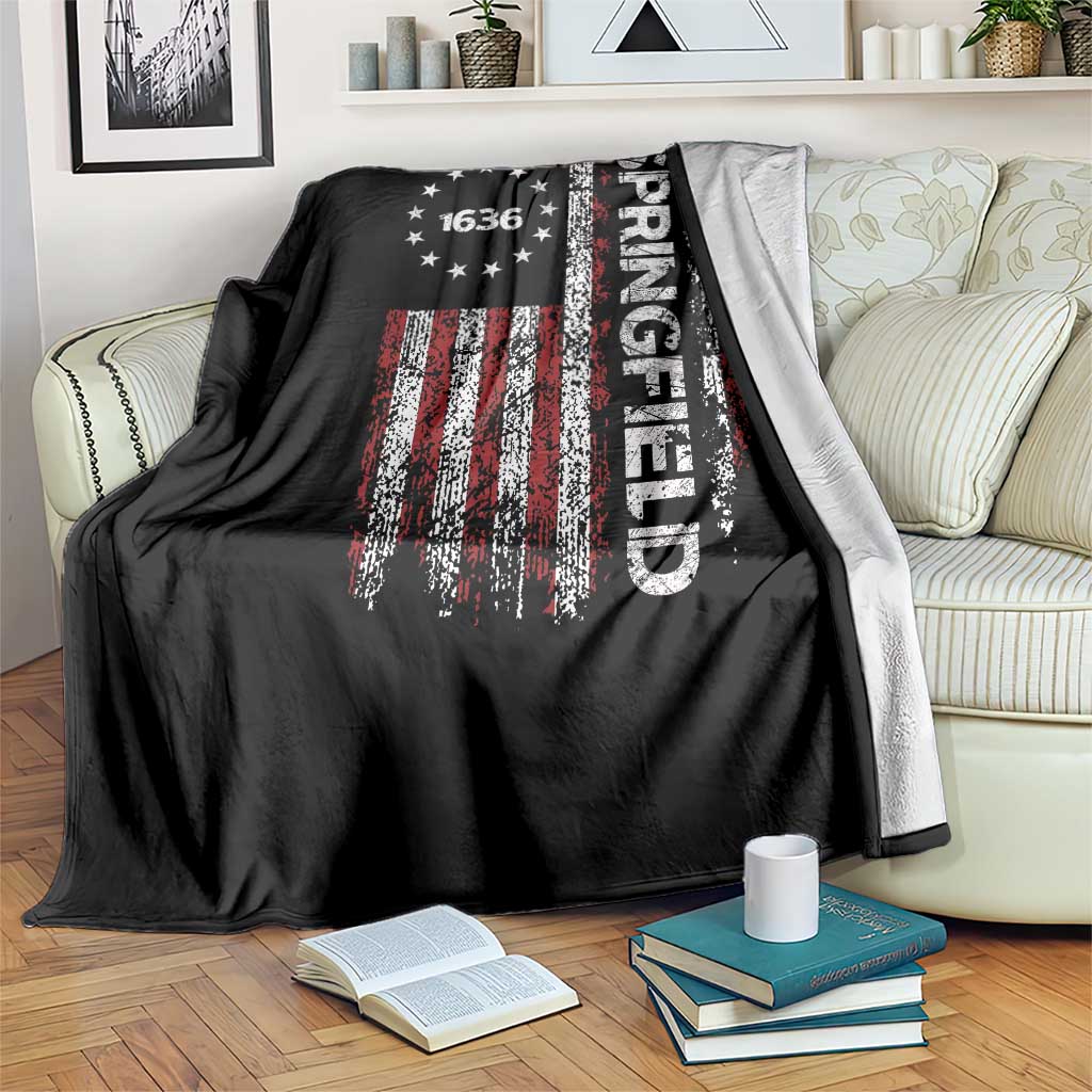 Springfield Massachusetts American Flag Established 1636 Throw Blanket TS14 Print Your Wear