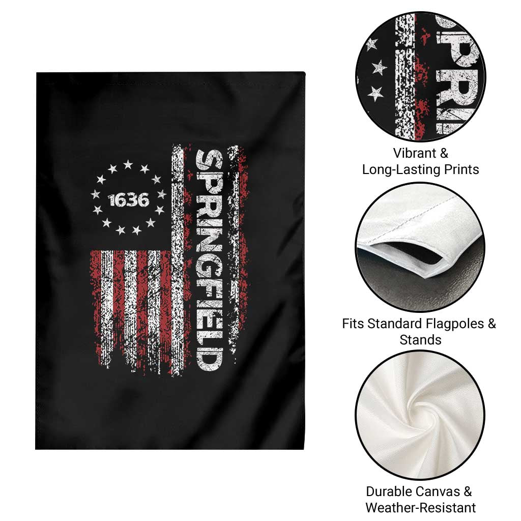 Springfield Massachusetts American Flag Established 1636 Garden Flag TS14 Print Your Wear