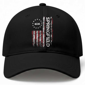 Springfield Massachusetts American Flag Established 1636 Baseball Cap TS14 Print Your Wear