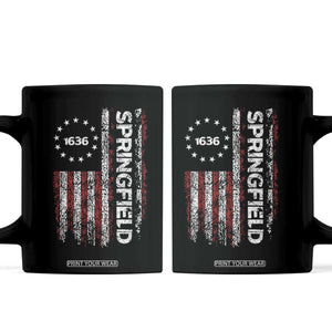 Springfield Massachusetts American Flag Established 1636 Coffee Mug TS14 Black Print Your Wear