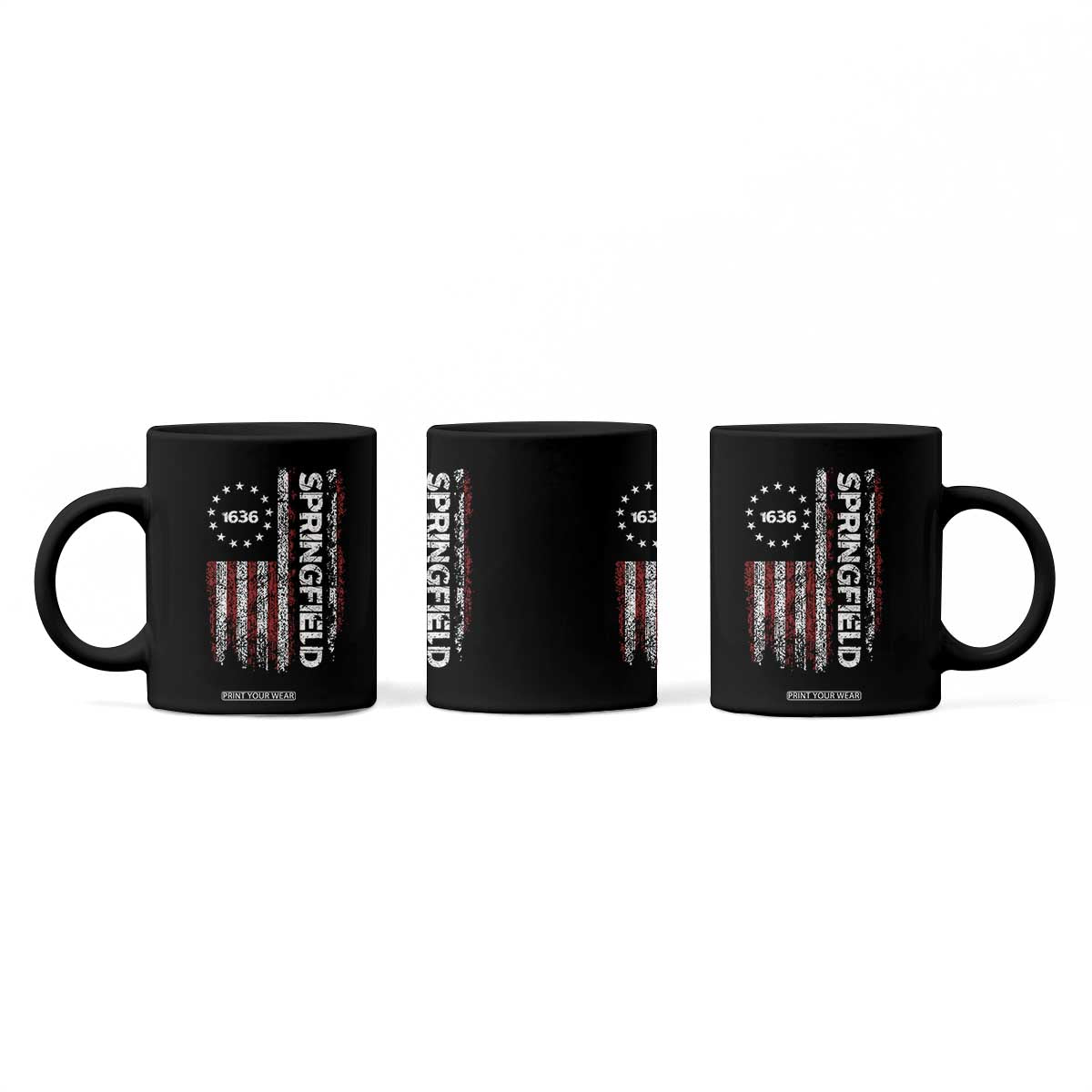Springfield Massachusetts American Flag Established 1636 Coffee Mug TS14 Print Your Wear
