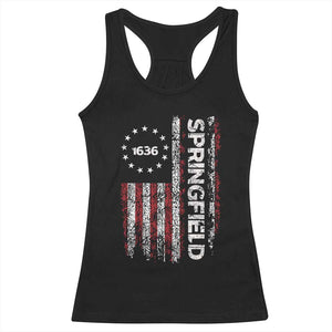 Springfield Massachusetts American Flag Established 1636 Racerback Tank Top TS14 Black Print Your Wear