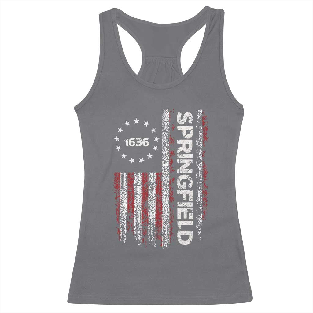Springfield Massachusetts American Flag Established 1636 Racerback Tank Top TS14 Charcoal Print Your Wear