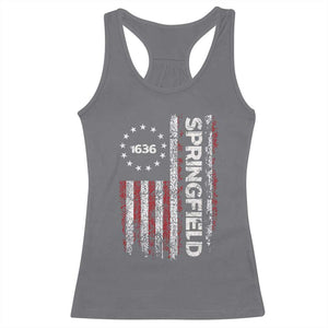 Springfield Massachusetts American Flag Established 1636 Racerback Tank Top TS14 Charcoal Print Your Wear