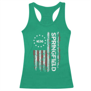 Springfield Massachusetts American Flag Established 1636 Racerback Tank Top TS14 Irish Green Print Your Wear