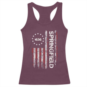 Springfield Massachusetts American Flag Established 1636 Racerback Tank Top TS14 Maroon Print Your Wear
