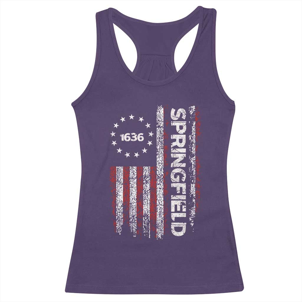 Springfield Massachusetts American Flag Established 1636 Racerback Tank Top TS14 Purple Print Your Wear