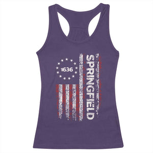 Springfield Massachusetts American Flag Established 1636 Racerback Tank Top TS14 Purple Print Your Wear