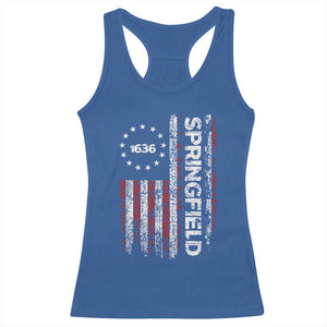 Springfield Massachusetts American Flag Established 1636 Racerback Tank Top TS14 Royal Blue Print Your Wear