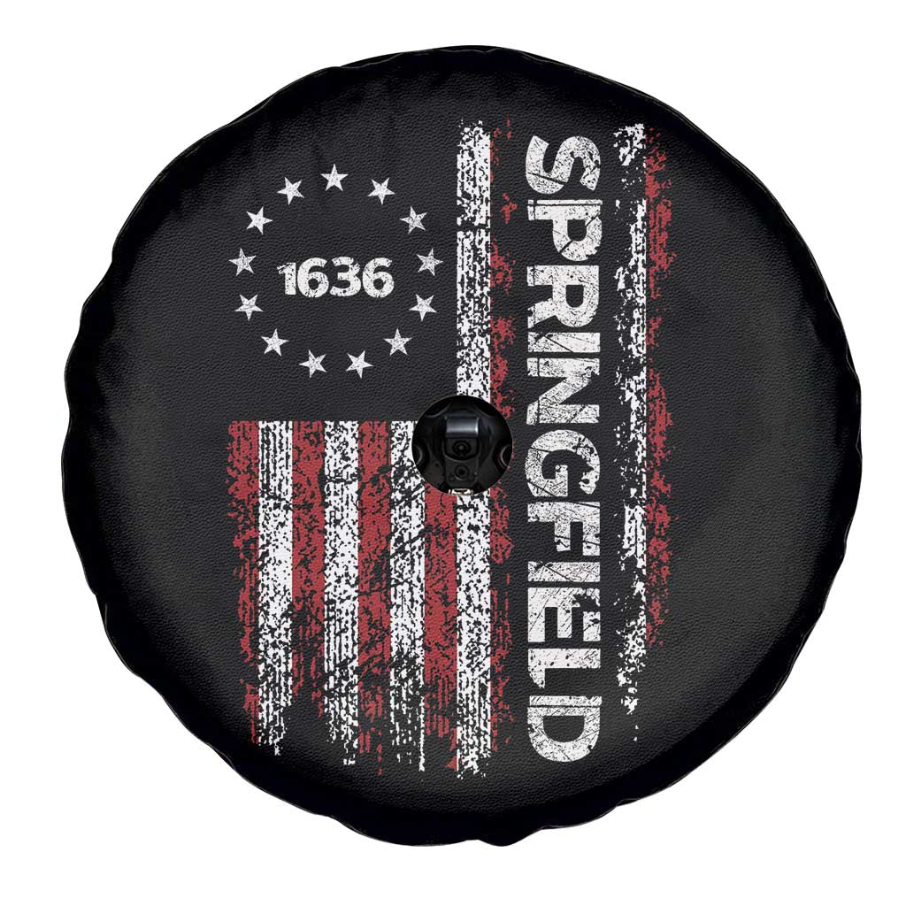 Springfield Massachusetts American Flag Established 1636 Spare Tire Cover TS14 Print Your Wear