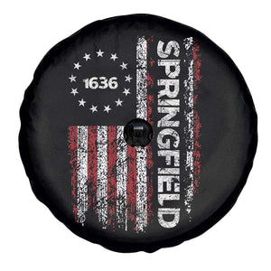 Springfield Massachusetts American Flag Established 1636 Spare Tire Cover TS14 Print Your Wear