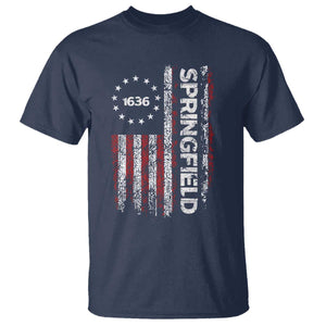 Springfield Massachusetts American Flag Established 1636 T Shirt TS14 Navy Print Your Wear