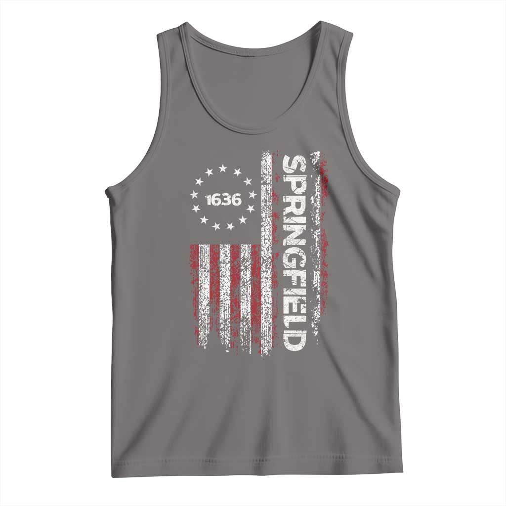 Springfield Massachusetts American Flag Established 1636 Tank Top TS14 Deep Heather Print Your Wear