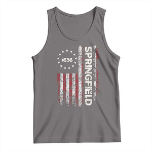 Springfield Massachusetts American Flag Established 1636 Tank Top TS14 Deep Heather Print Your Wear