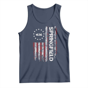 Springfield Massachusetts American Flag Established 1636 Tank Top TS14 Navy Print Your Wear