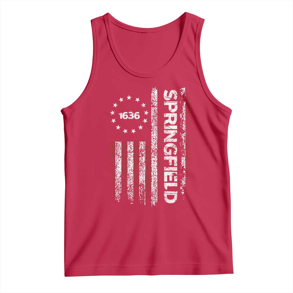 Springfield Massachusetts American Flag Established 1636 Tank Top TS14 Red Print Your Wear