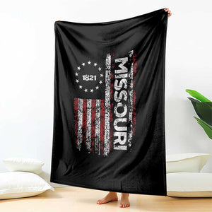 Missouri Missourian MO American Flag Established 1821 Throw Blanket TS14 Print Your Wear