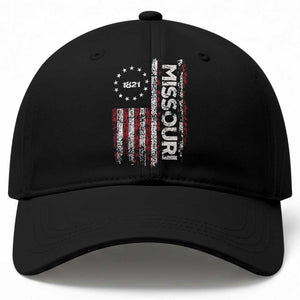 Missouri Missourian MO American Flag Established 1821 Baseball Cap TS14 Print Your Wear