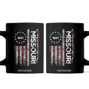 Missouri Missourian MO American Flag Established 1821 Coffee Mug TS14 Black Print Your Wear