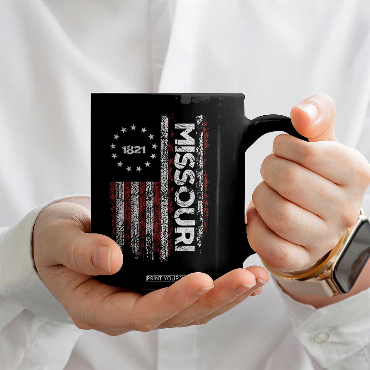 Missouri Missourian MO American Flag Established 1821 Coffee Mug TS14 Print Your Wear