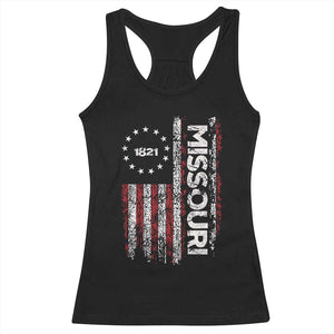 Missouri Missourian MO American Flag Established 1821 Racerback Tank Top TS14 Black Print Your Wear