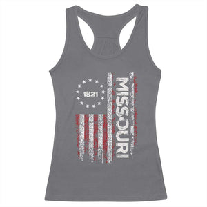 Missouri Missourian MO American Flag Established 1821 Racerback Tank Top TS14 Charcoal Print Your Wear