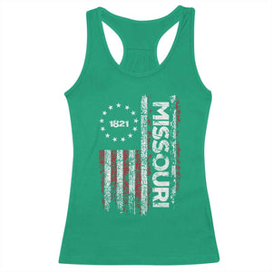 Missouri Missourian MO American Flag Established 1821 Racerback Tank Top TS14 Irish Green Print Your Wear