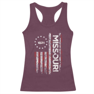 Missouri Missourian MO American Flag Established 1821 Racerback Tank Top TS14 Maroon Print Your Wear
