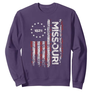 Missouri Missourian MO American Flag Established 1821 Sweatshirt TS14 Purple Print Your Wear