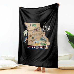 Missouri Map Landmarks Major Cities Roads Flag Throw Blanket TS14 Print Your Wear
