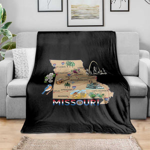 Missouri Map Landmarks Major Cities Roads Flag Throw Blanket TS14 Print Your Wear
