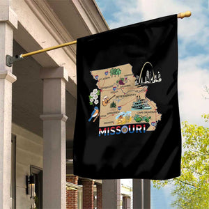 Missouri Map Landmarks Major Cities Roads Flag Garden Flag TS14 Print Your Wear
