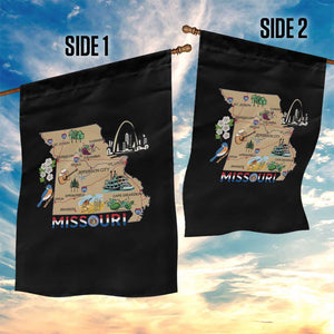 Missouri Map Landmarks Major Cities Roads Flag Garden Flag TS14 Print Your Wear