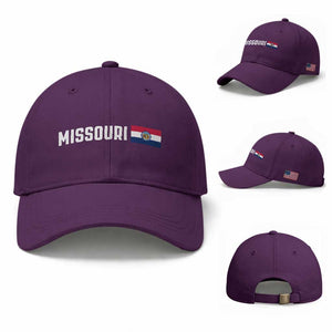 Missouri Missourian MO State Flag Baseball Cap TS14 Baseball Cap Universal Fit Purple Print Your Wear