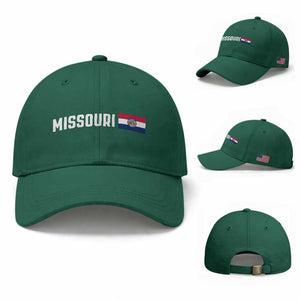 Missouri Missourian MO State Flag Baseball Cap TS14 Baseball Cap Universal Fit Irish Green Print Your Wear