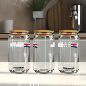 Missouri Missourian MO State Flag Glass Can TS14 Print Your Wear