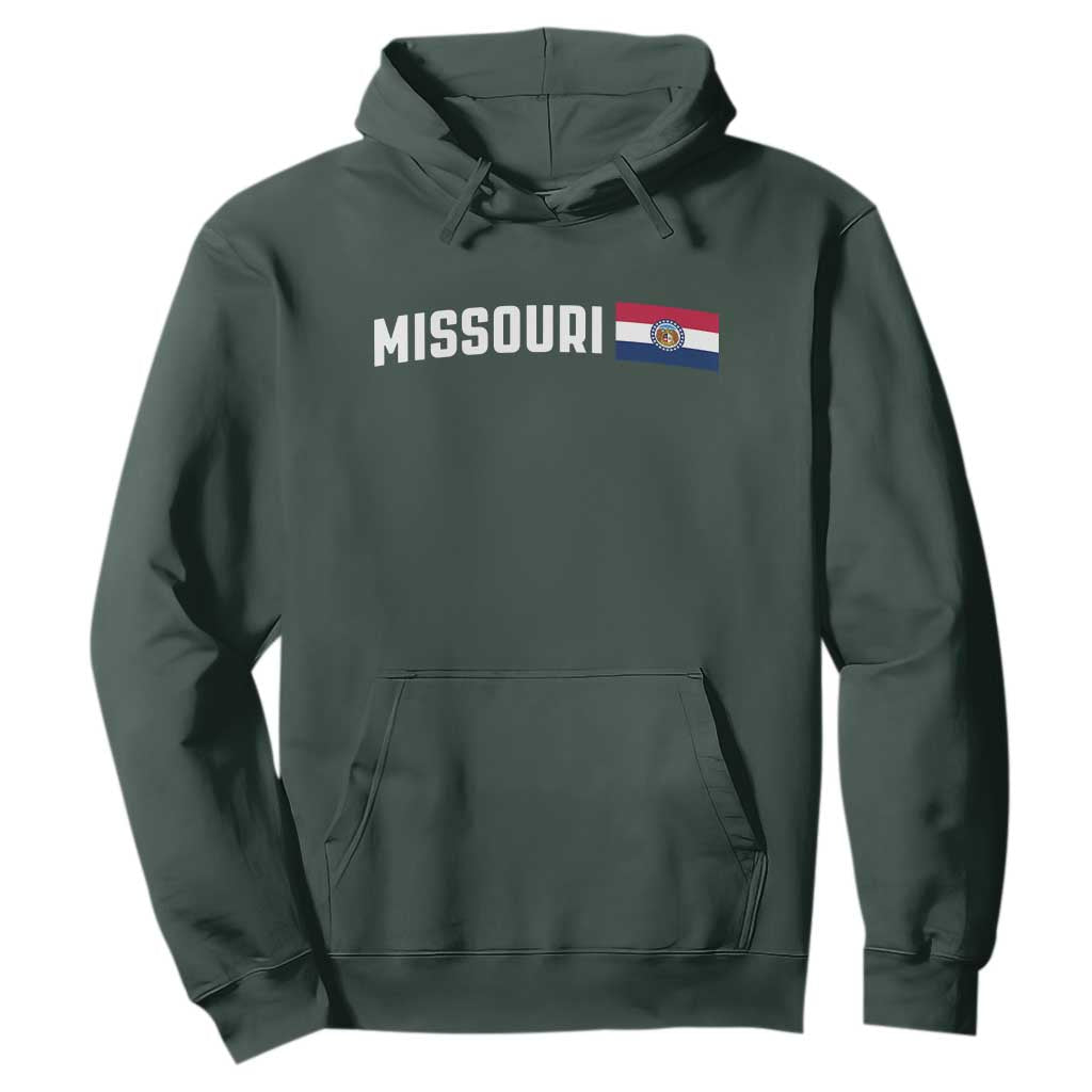 Missouri Missourian MO State Flag Hoodie TS14 Dark Forest Green Print Your Wear