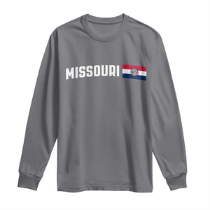Missouri Missourian MO State Flag Long Sleeve Shirt TS14 Charcoal Print Your Wear