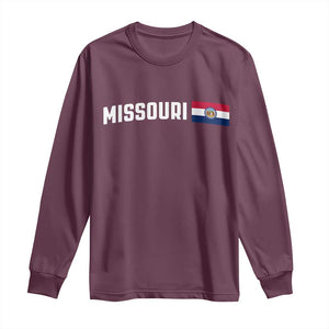 Missouri Missourian MO State Flag Long Sleeve Shirt TS14 Maroon Print Your Wear