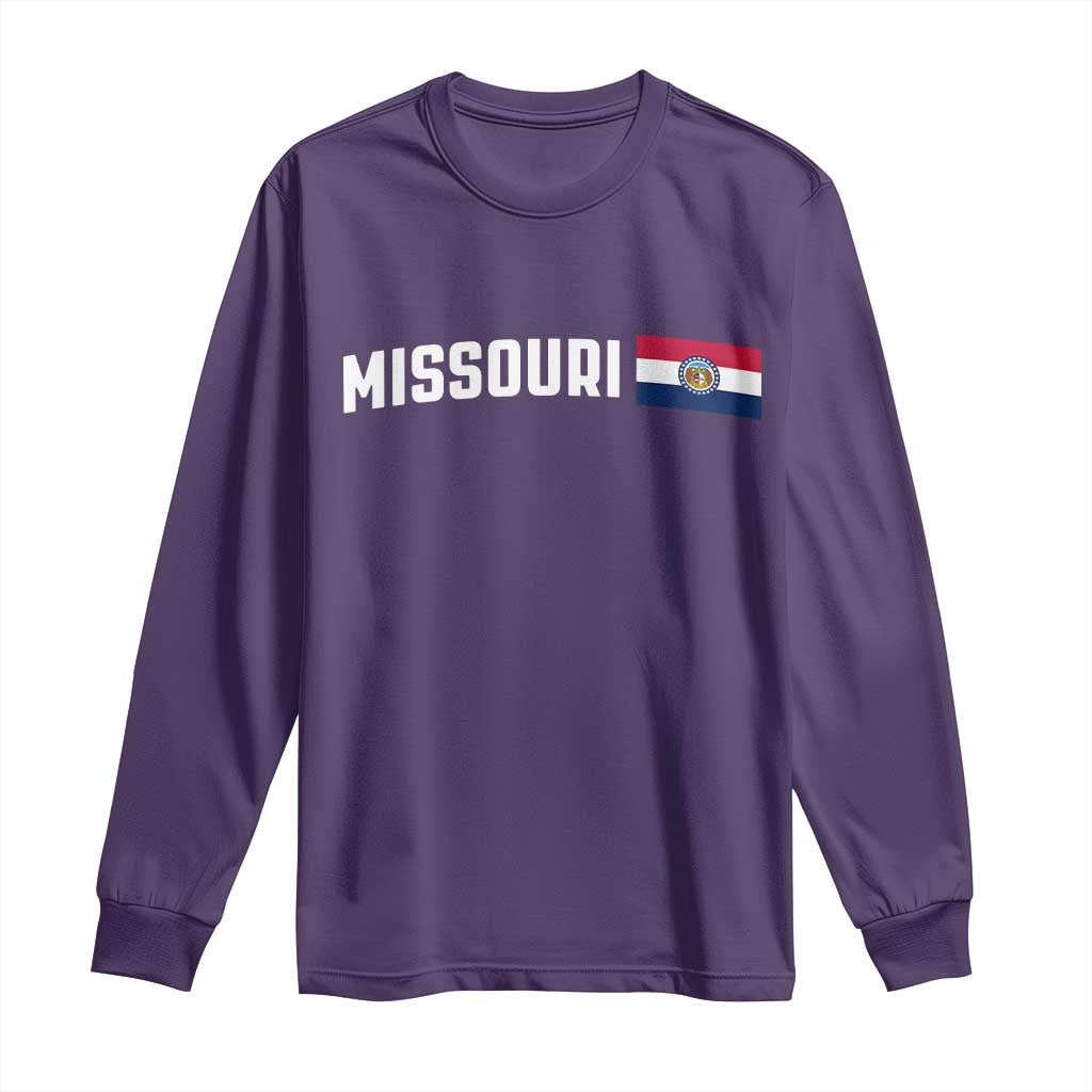 Missouri Missourian MO State Flag Long Sleeve Shirt TS14 Purple Print Your Wear