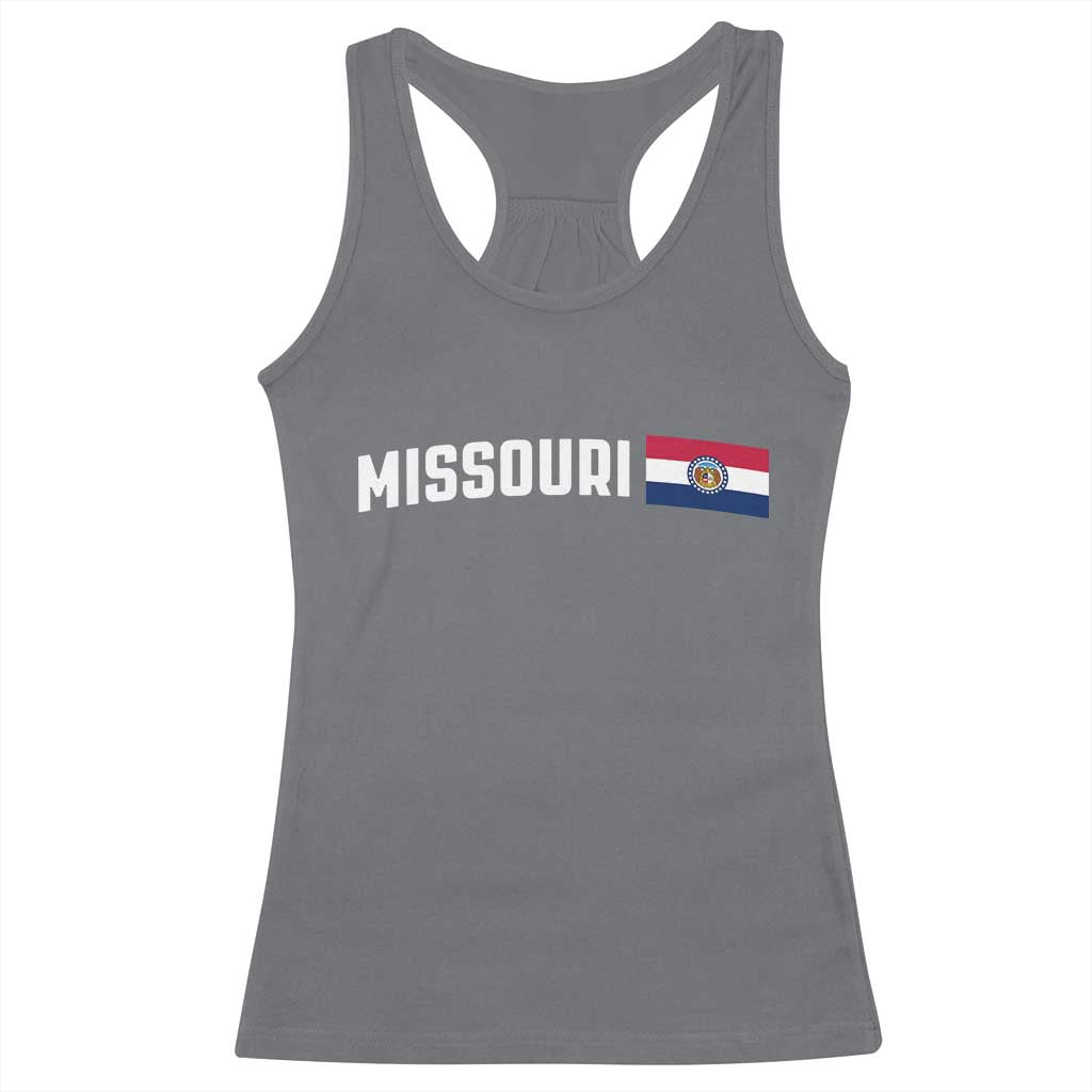 Missouri Missourian MO State Flag Racerback Tank Top TS14 Charcoal Print Your Wear