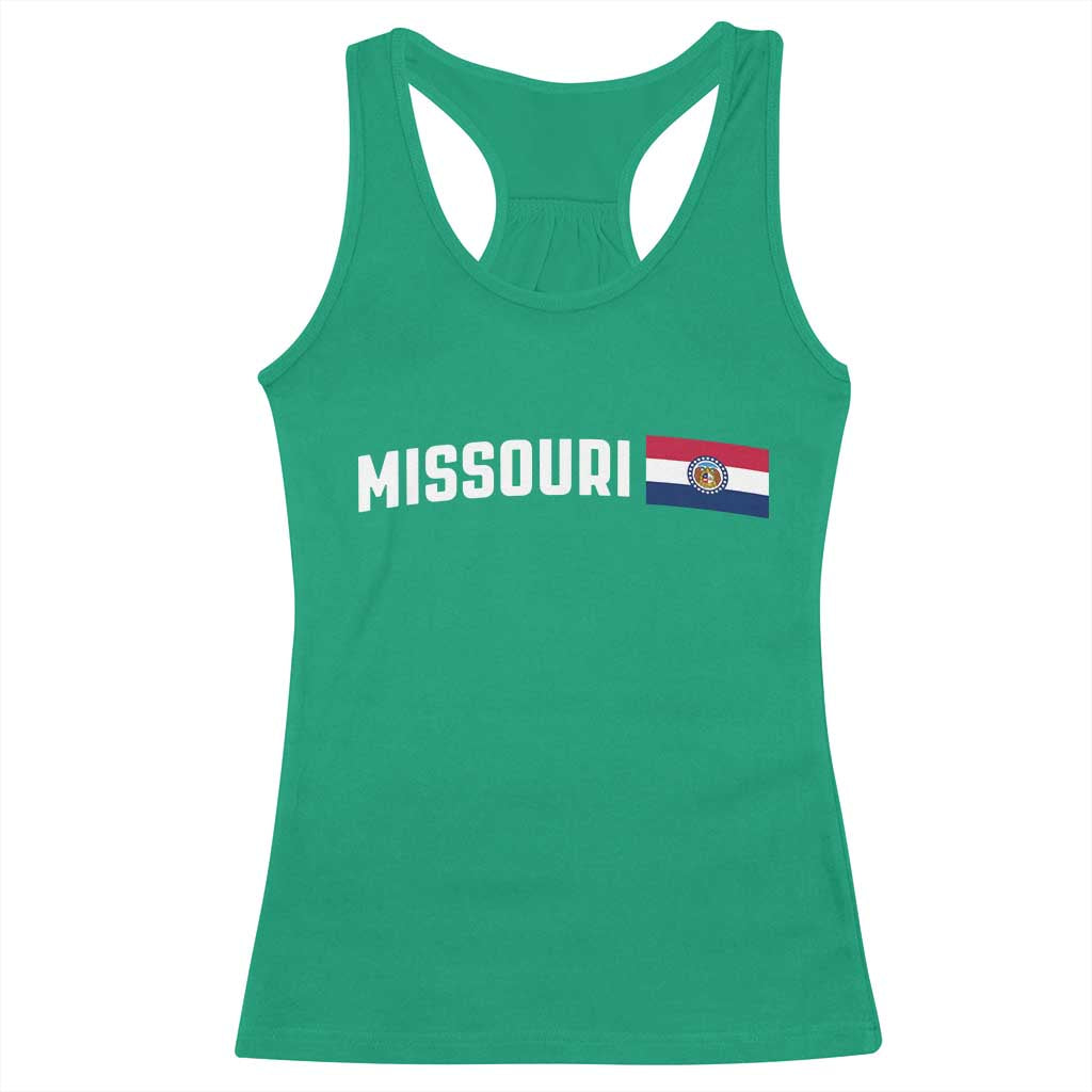 Missouri Missourian MO State Flag Racerback Tank Top TS14 Irish Green Print Your Wear