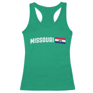Missouri Missourian MO State Flag Racerback Tank Top TS14 Irish Green Print Your Wear