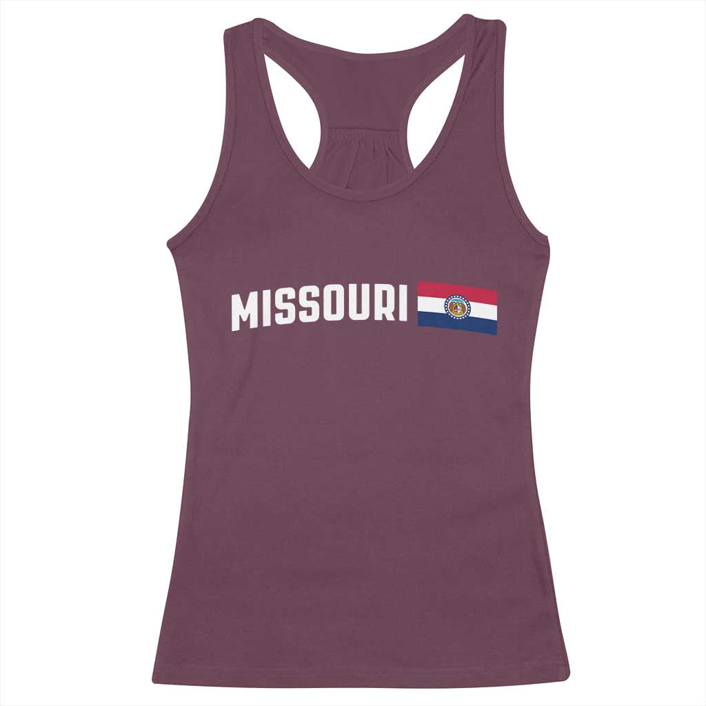 Missouri Missourian MO State Flag Racerback Tank Top TS14 Maroon Print Your Wear