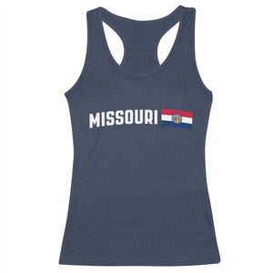 Missouri Missourian MO State Flag Racerback Tank Top TS14 Navy Print Your Wear