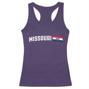 Missouri Missourian MO State Flag Racerback Tank Top TS14 Purple Print Your Wear