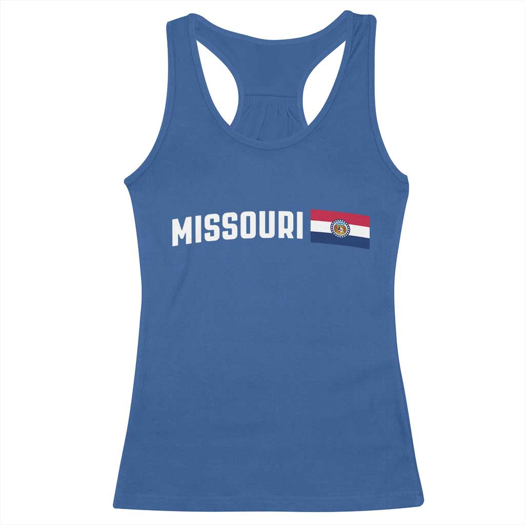 Missouri Missourian MO State Flag Racerback Tank Top TS14 Royal Blue Print Your Wear