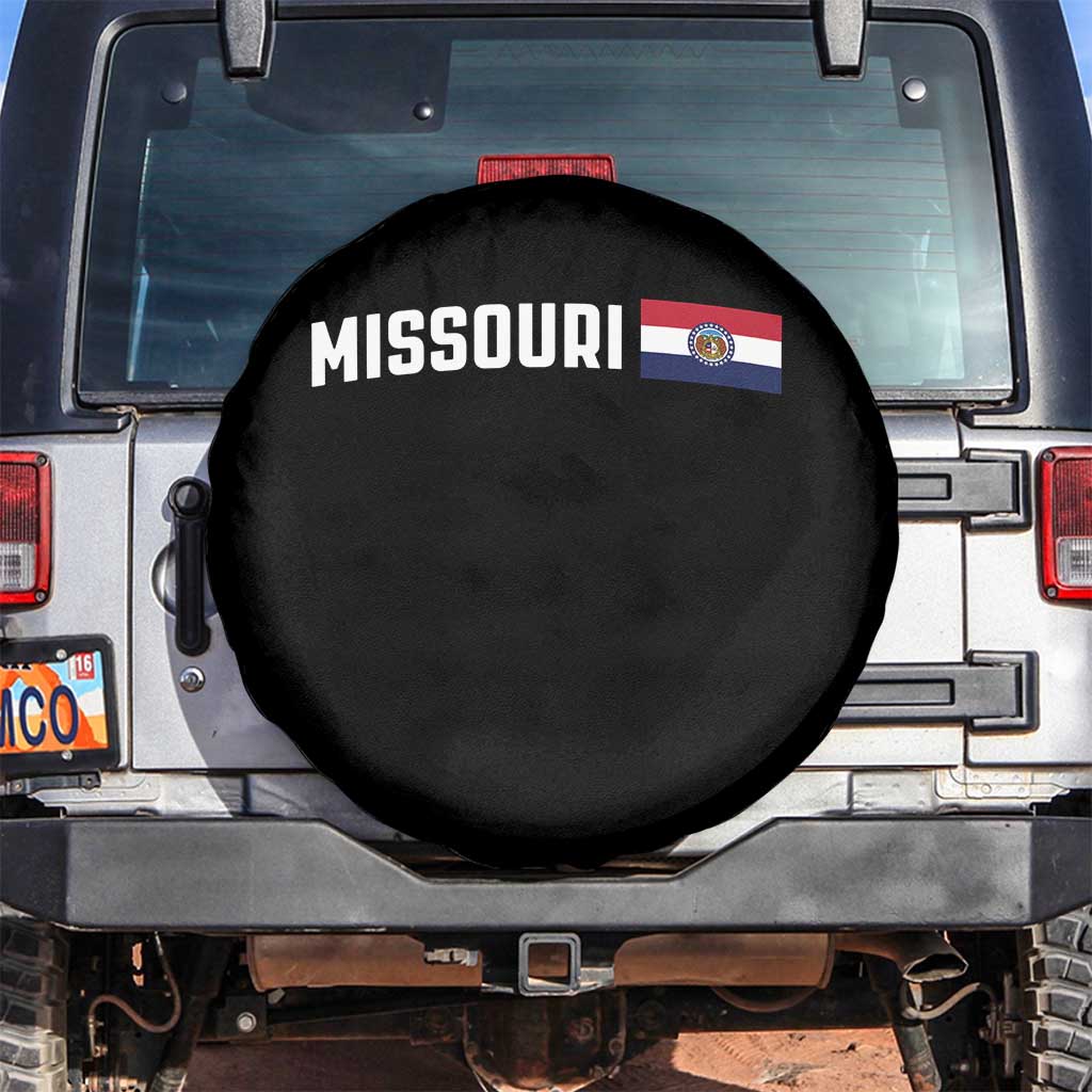 Missouri Missourian MO State Flag Spare Tire Cover TS14 No hole Black Print Your Wear