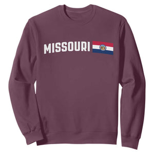 Missouri Missourian MO State Flag Sweatshirt TS14 Maroon Print Your Wear
