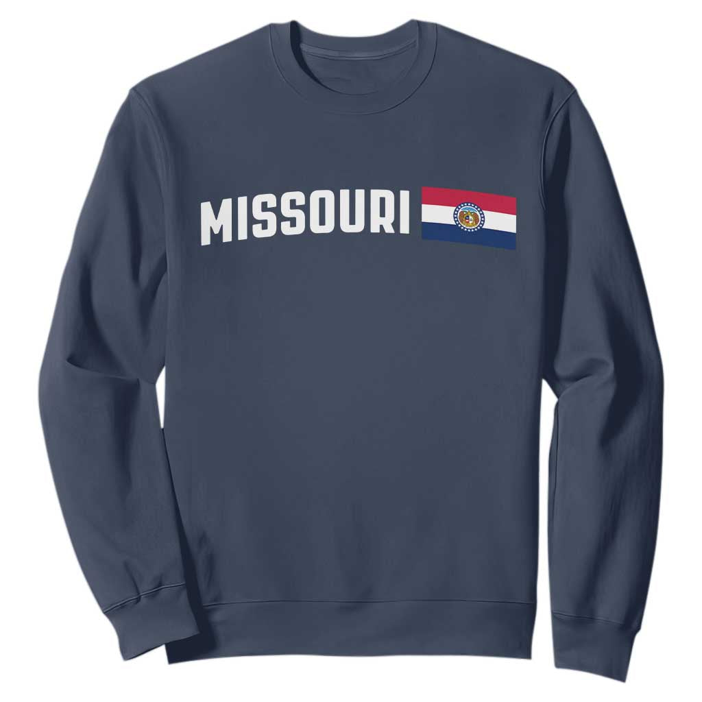 Missouri Missourian MO State Flag Sweatshirt TS14 Navy Print Your Wear